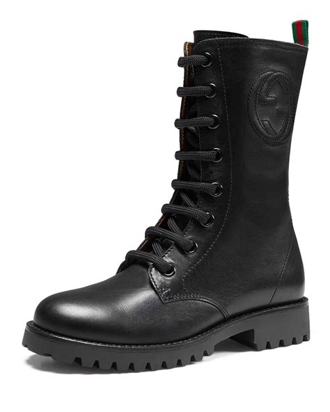 gucci yellow cowboy boots|gucci black combat boots.